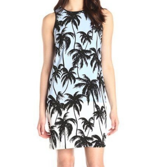 Vince Camuto Beachy sleeveless horizon palm tree print shift dress size 2 - Picture 8 of 8
